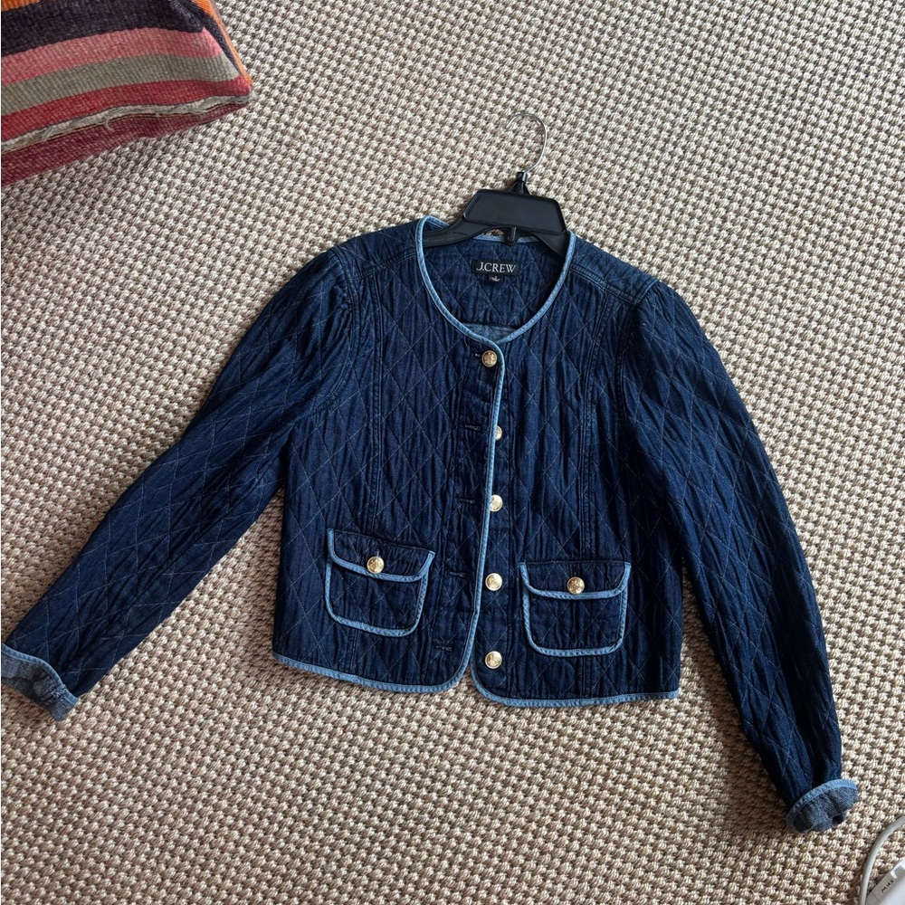 J Crew Denim Quilted Lady Jacket